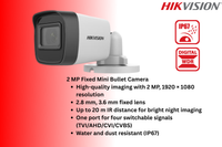 Hikvision 8CH Analog eDVR CCTV Kit with Built-in 1TB SSD, Zatech Cat5 Cable