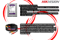 Hikvision 8CH Dome CCTV Kit with 1 TB HDD and Zatech ready-made cable