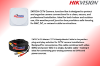 Hikvision 4-Channel ColorVu CCTV Kit with Zatech 20m Cables and Junction Box