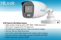 HiLook 8CH 2MP ColorVu eDVR CCTV Kit Built-in 512GB eSSD +Zatech Cable Roll