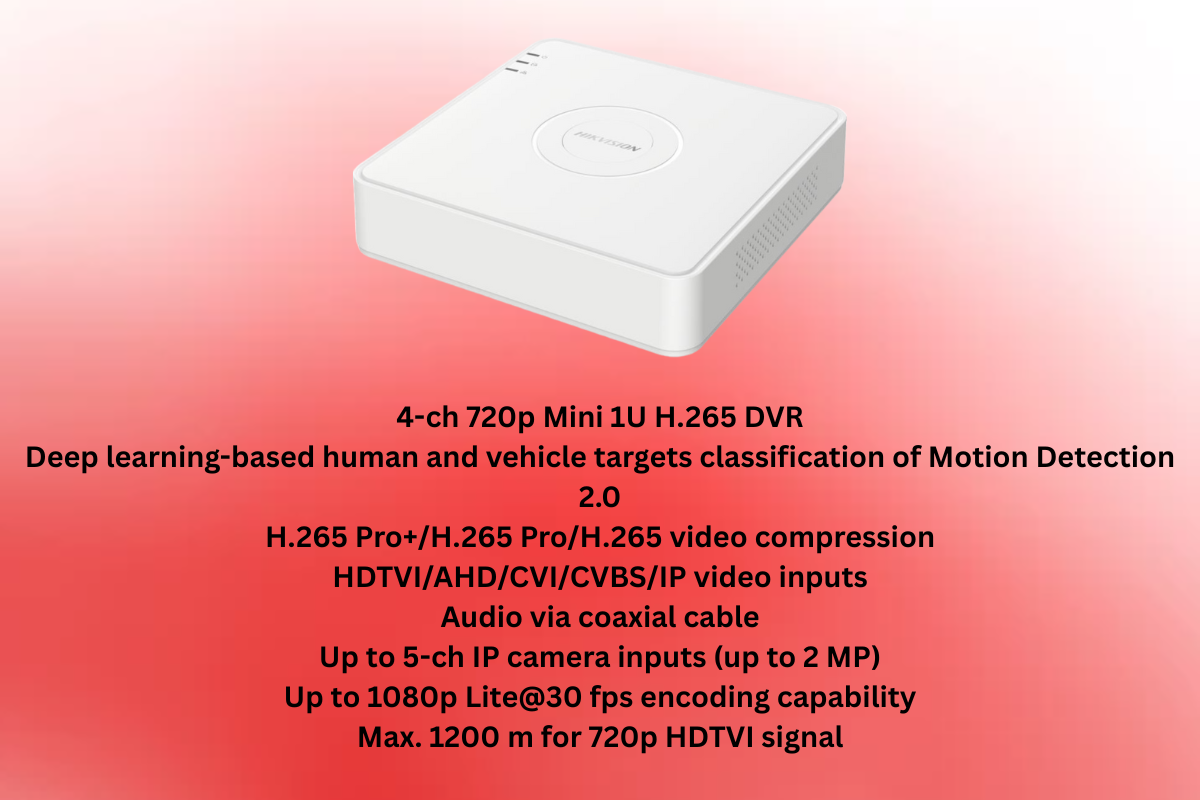 Hikvision 4CH CCTV Kit with 2MP Cameras, 100m CAT5 & Baluns