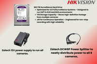 Hikvision 8CH ColorVu CCTV Kit with 1TB HDD, Zatech Ready-Made Cable and JB