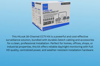 HiLook 16CH DVR Kit with 2MP Cameras, Zatech RG59, PSU & Junction Boxes