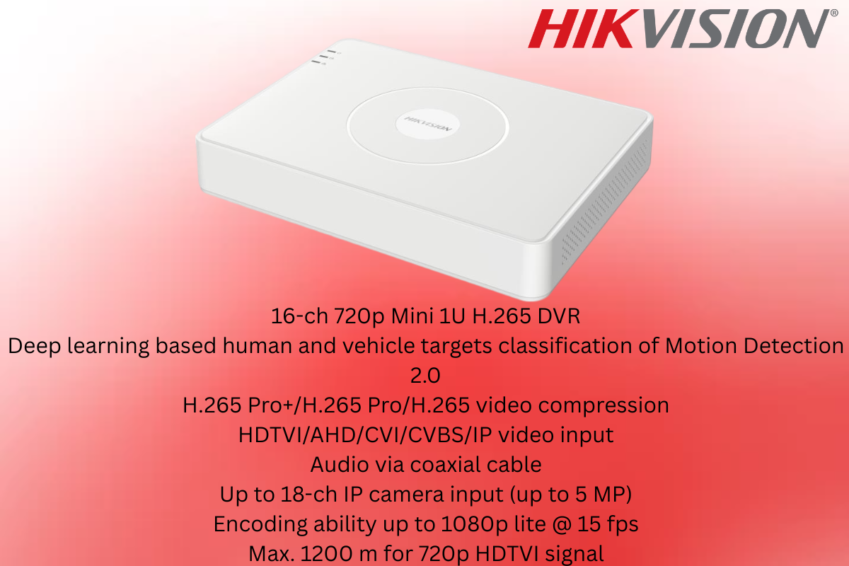 HIKVISION 16CH DVR Kit with 2MP Cameras, Zatech Cables & Junction Boxes