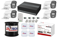 Hikvision 4-Ch ColorVu CCTV Kit with 1TB eSSD DVR, Zatech RG59 Roll and JB