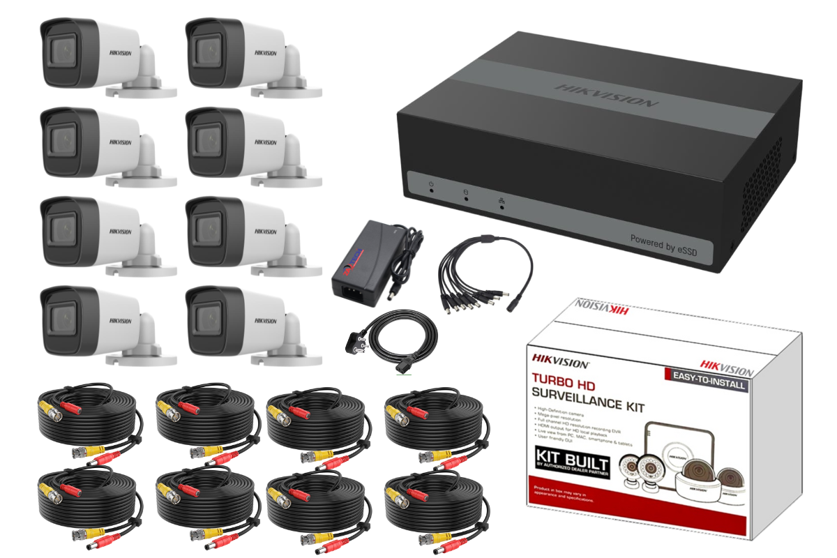Hikvision 8CH eSSD DVR Kit with 1TB Built-in SSD & Zatech 20m Ready cables