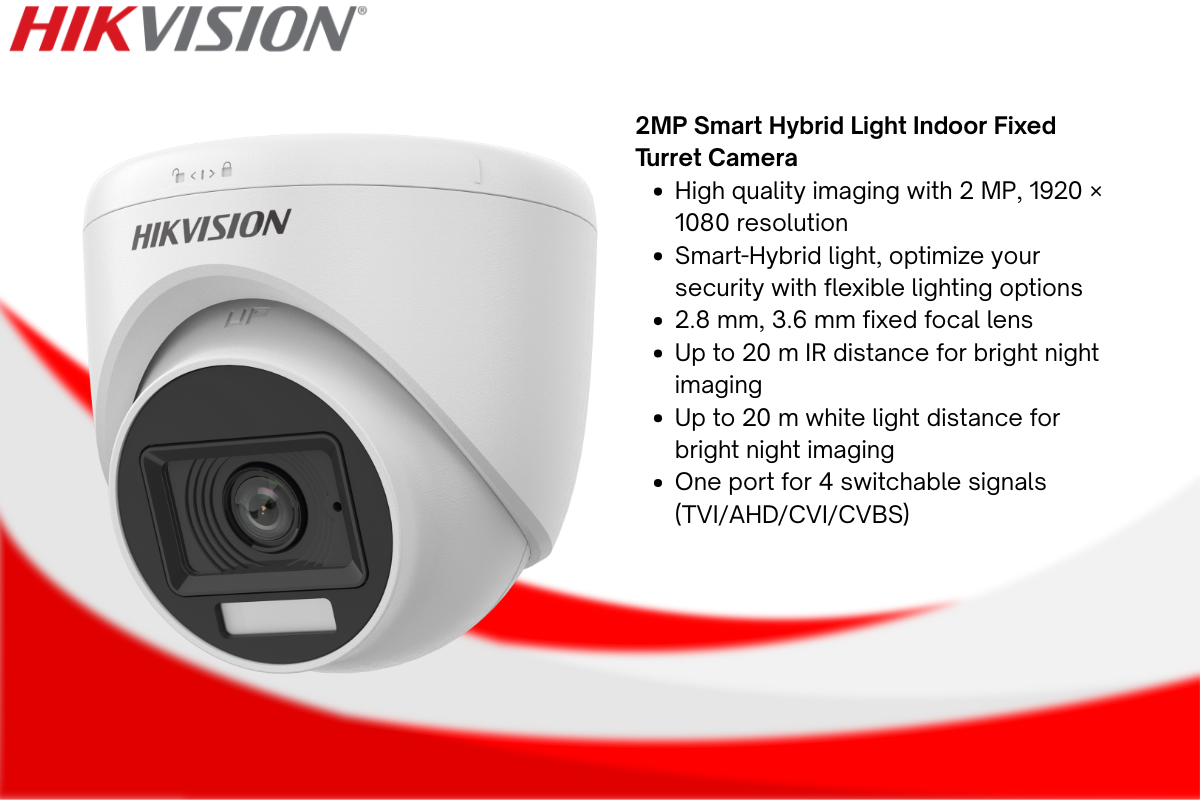 Hikvision 4CH eDVR Dome CCTV Kit with 1TB Built-in SSD & Zatech Ready Cable