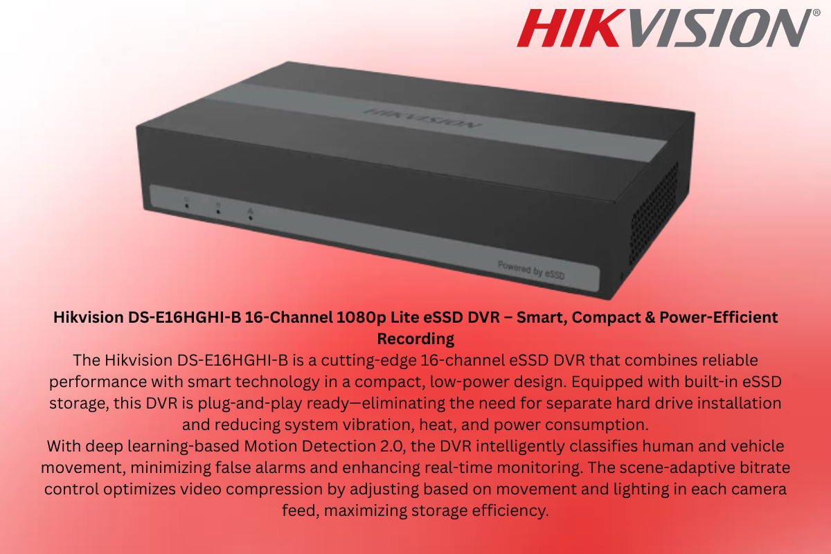 Hikvision 16CH ESSD DVR Kit, 16x 2MP Cameras, Cables, PSU, ZATECH Set