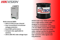 Hikvision 4CH eDVR Dome CCTV Kit with 1TB Built-in SSD and Zatech RG59 Cable