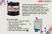 Hikvision 8CH ColorVu eDVR CCTV Kit with 1TB SSD, 100M Zatech Cable roll