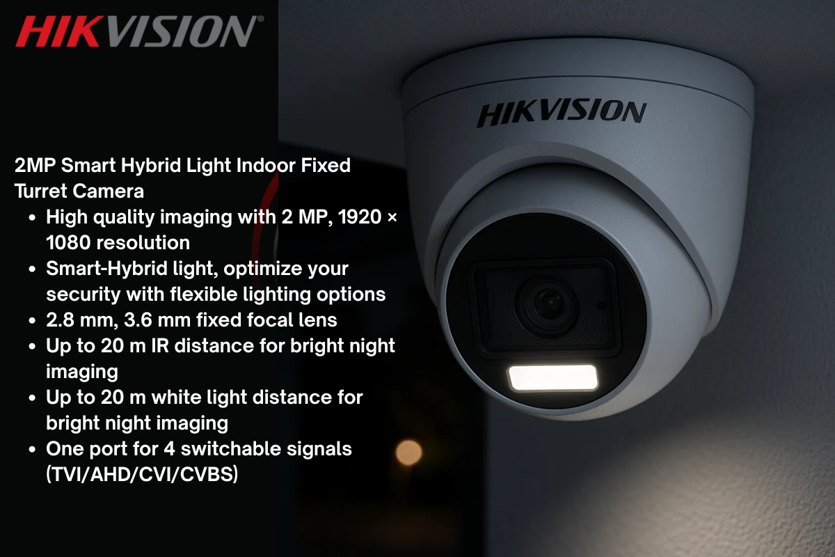 Hikvision 8CH eDVR Dome CCTV Kit -1TB Built-in SSD and Zatech ready cable