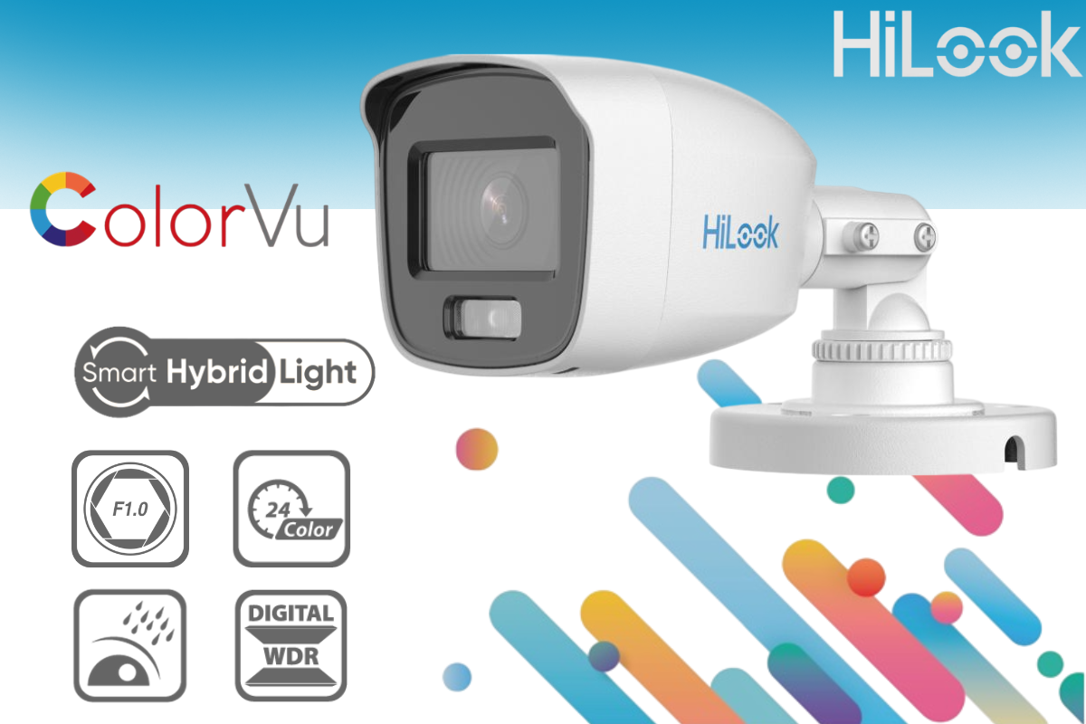 HiLook 8CH 2MP ColorVu eDVR CCTV Kit Built-in 512GB eSSD +Zatech Cable Roll