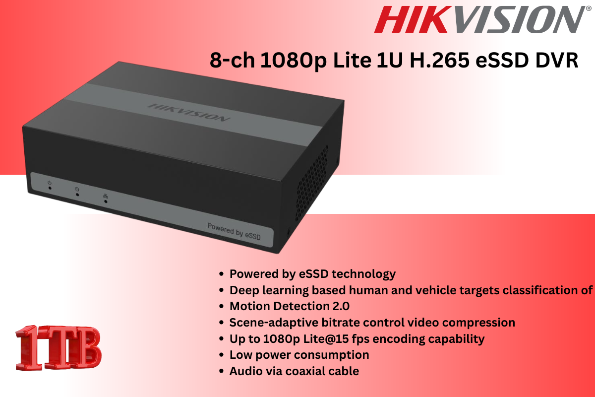 Hikvision 8CH eDVR CCTV Kit with Built-in 1TB SSD & Zatech RG59 Cable roll