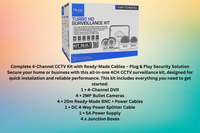 HiLook 4CH CCTV Kit with 2MP Cameras, 20m Cables & Junction Boxes