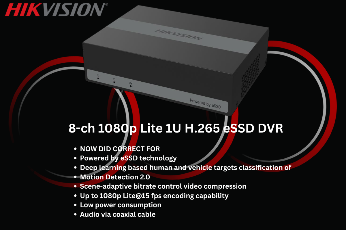 Hikvision 8CH eDVR Dome CCTV Kit -1TB Built-in SSD and Zatech ready cable