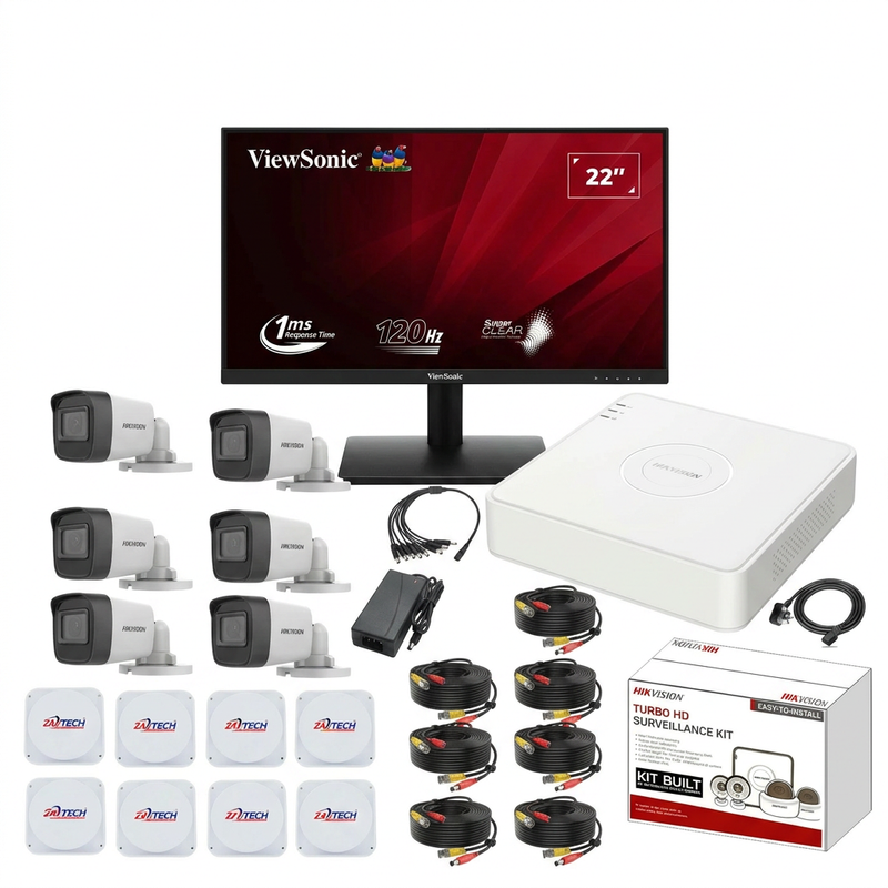 8-Channel Hikvision CCTV Kit with ViewSonic 22" Monitor