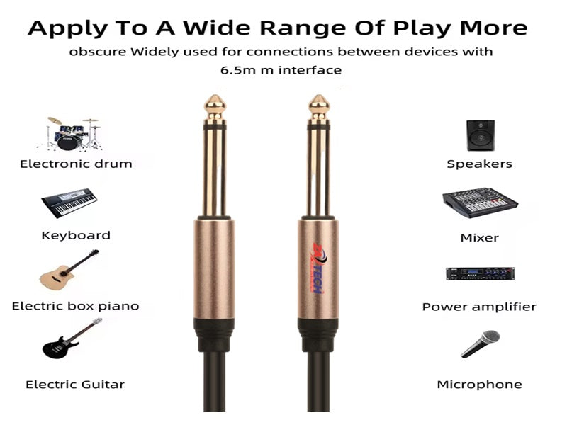 CABLE Str 6.35 Male/Male Microphone 10M