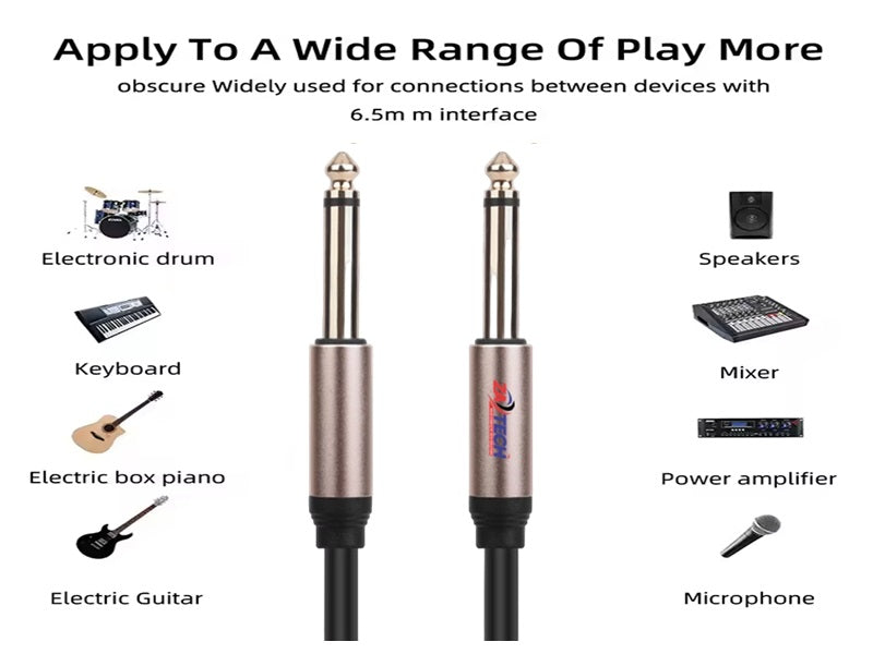 CABLE Str 6.35 Male/Male Microphone 3M