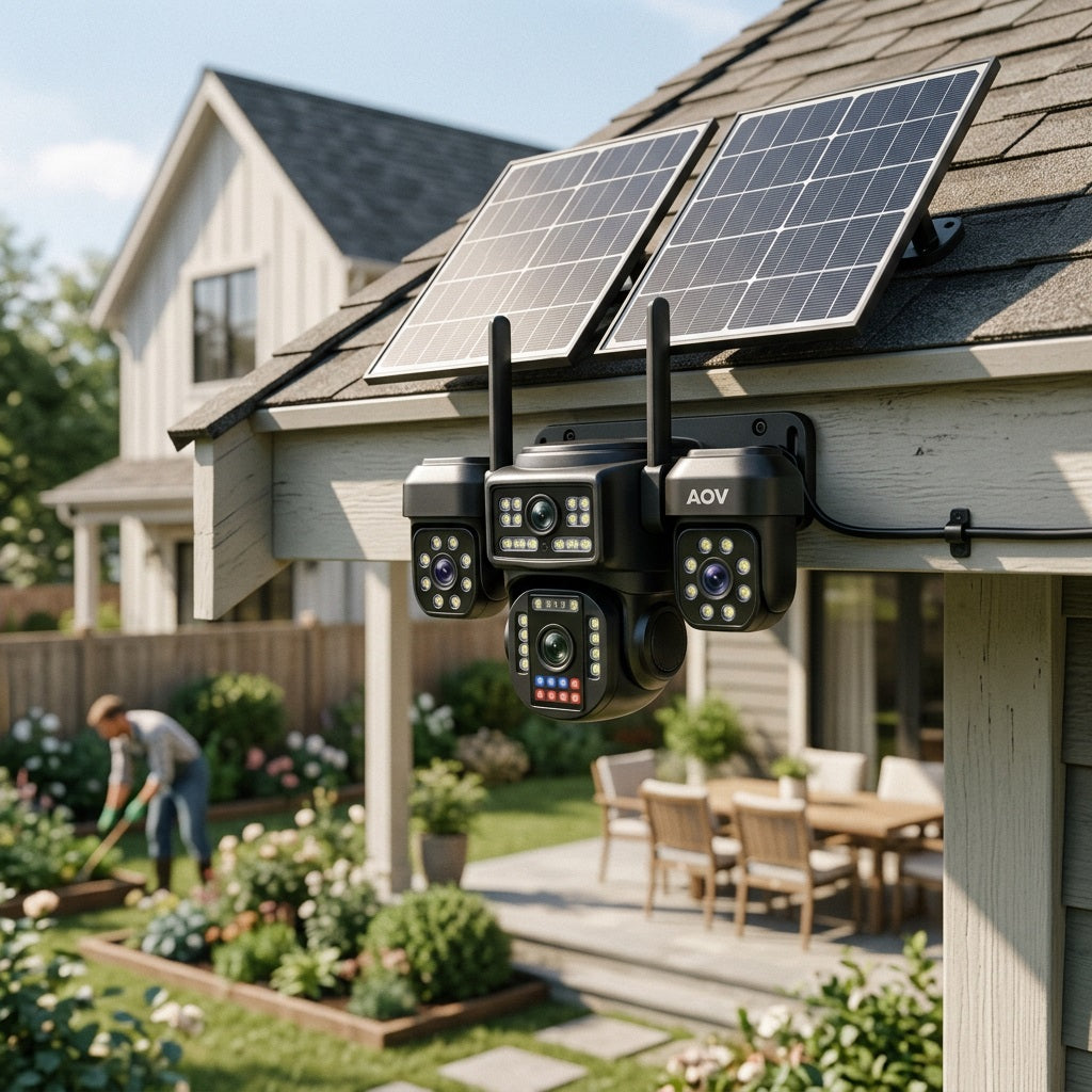 AOV 4-Lens AI 4G Solar Security Camera