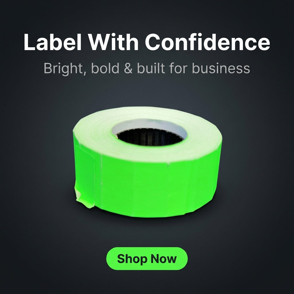 Price Gun Labels for SATO BB55 Labeller - Fluorescent Green Roll (SABB55) – view 4