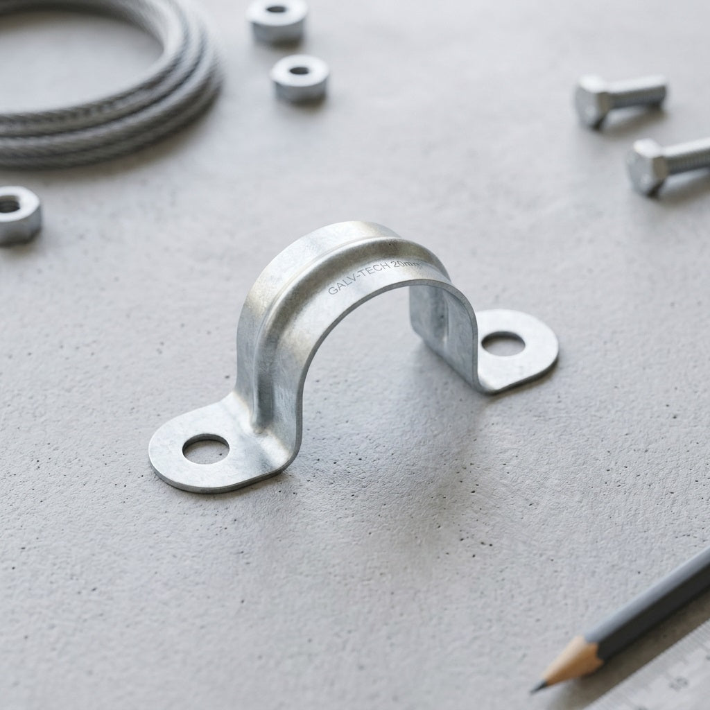 20mm Galvanised Conduit Saddle - Zinc-Coated Fixing Clip for 20mm Conduit & Cables (SAD20G) – view 3