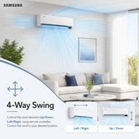 Samsung AR6500 4-way swing controls wind direction up, down, left and right