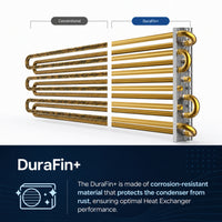 Samsung DuraFin+ corrosion-resistant coating protects the condenser from rust