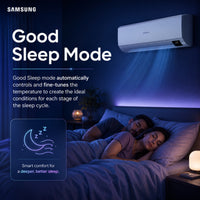 Samsung AR6500 Good Sleep Mode fine-tunes temperature for each stage of the sleep cycle