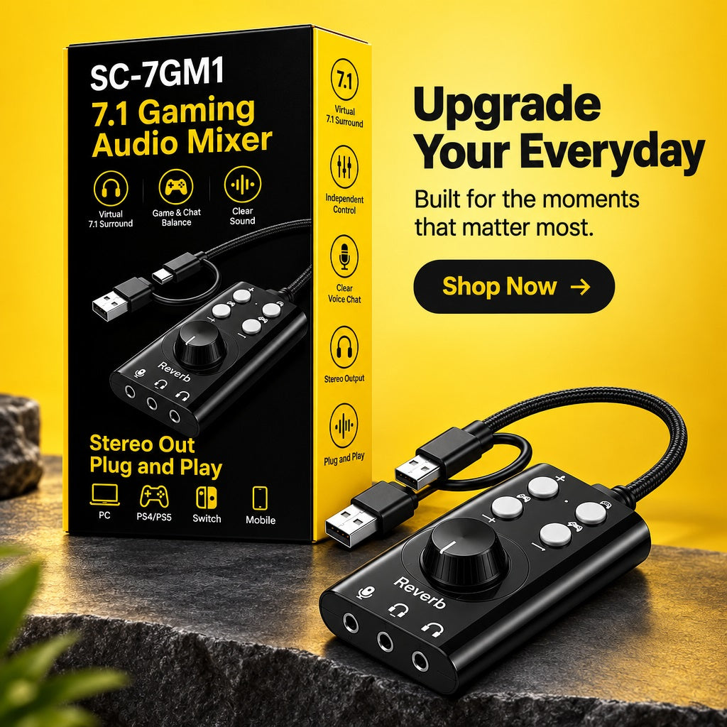 7-in-1 Gaming Audio Mixer USB Type-C Car