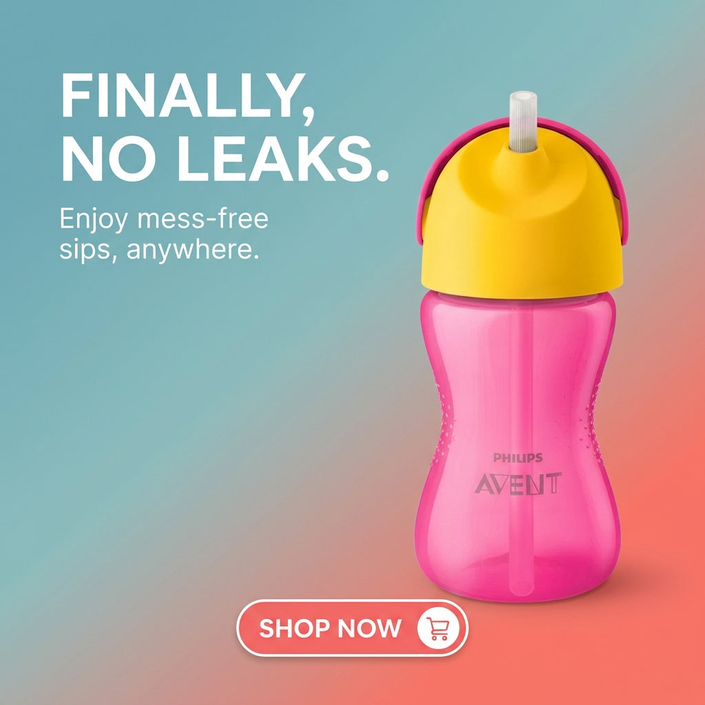 Philips Avent Bendy Straw Cup SCF798/02 - Girl, 10oz/300ml, 12m+, Anti-Leak – view 4