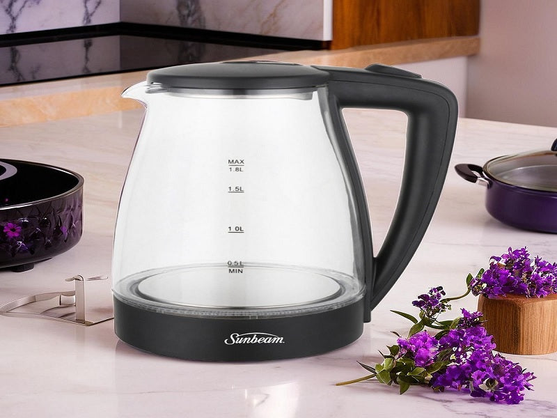 SUNBEAM 1.8L Diamond Design Glass Kettle