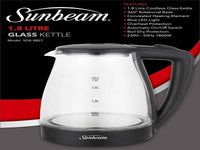 SUNBEAM 1.8L Diamond Design Glass Kettle
