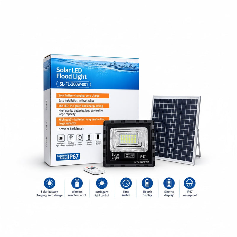 200W Solar LED Flood Light With Solar