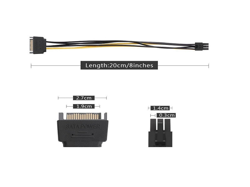 SATA Power Cable 6 Pin