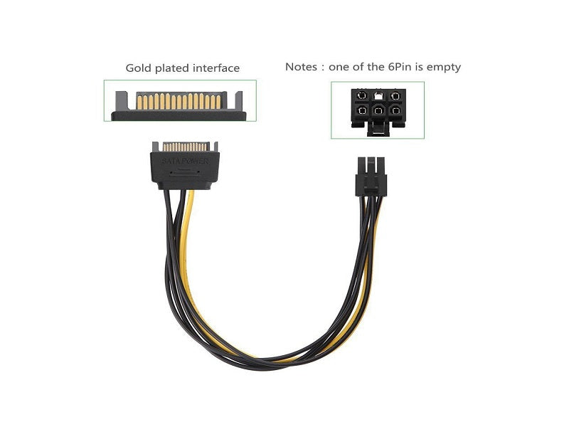 SATA Power Cable 6 Pin