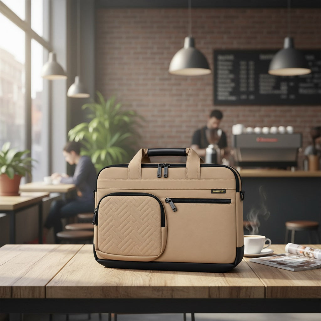SUMFFIS 14-Inch Laptop Bag - Tan Beige &
