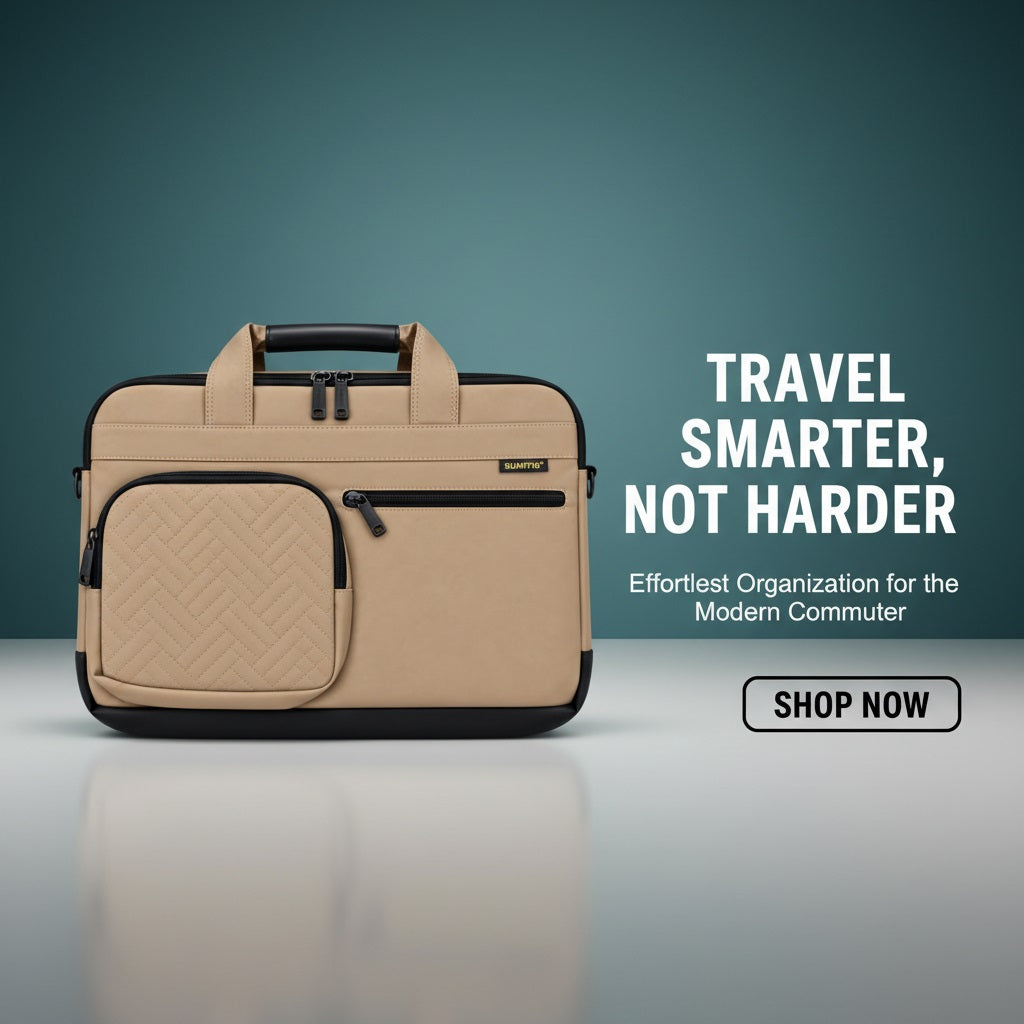 SUMFFIS 14-Inch Laptop Bag - Tan Beige &