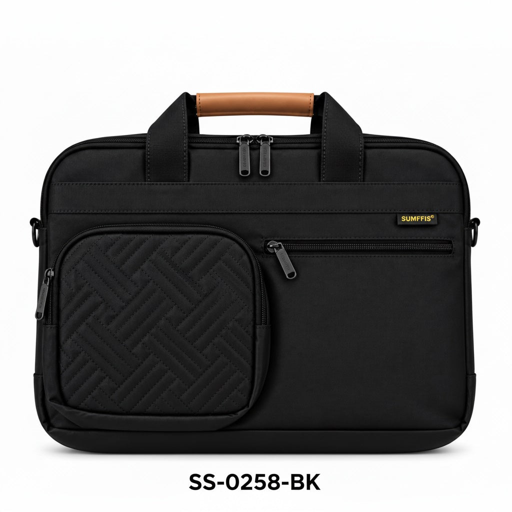 SUMFFIS 15.6-Inch Laptop Shoulder Bag Bl