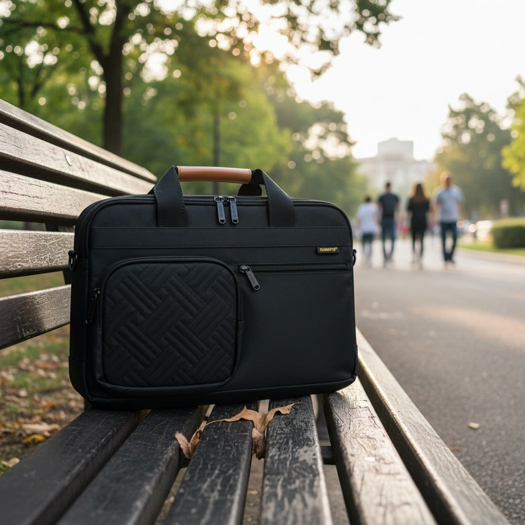 SUMFFIS 15.6-Inch Laptop Shoulder Bag Bl
