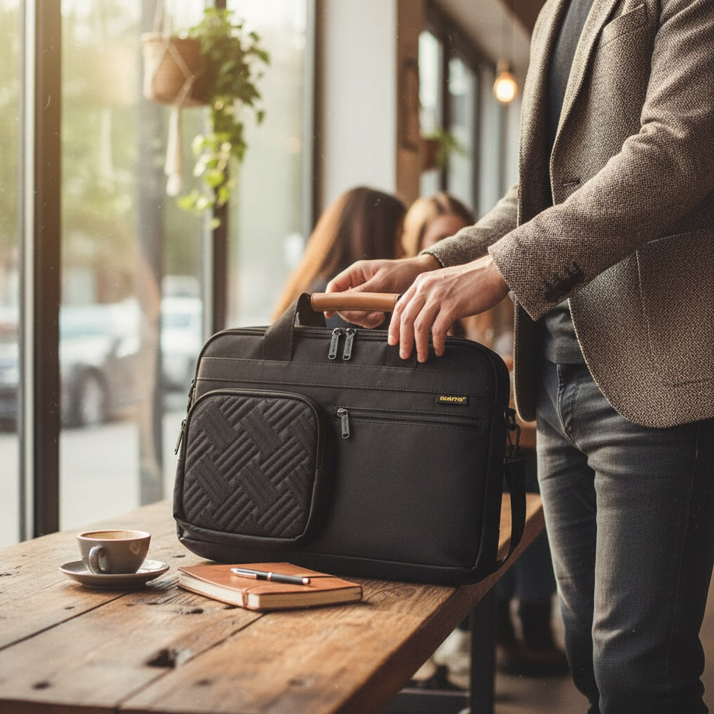 SUMFFIS 15.6-Inch Laptop Shoulder Bag Bl
