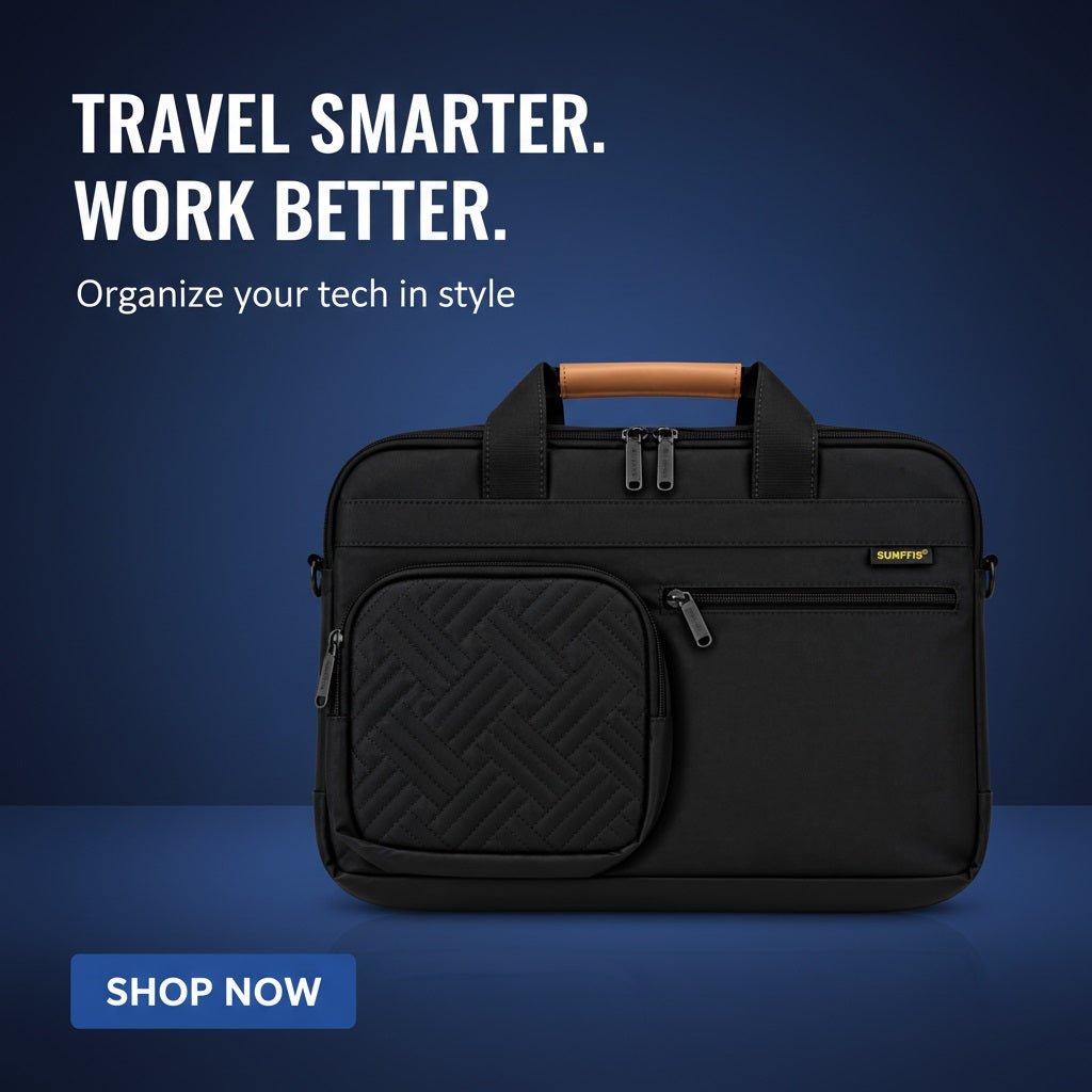 SUMFFIS 15.6-Inch Laptop Shoulder Bag Bl