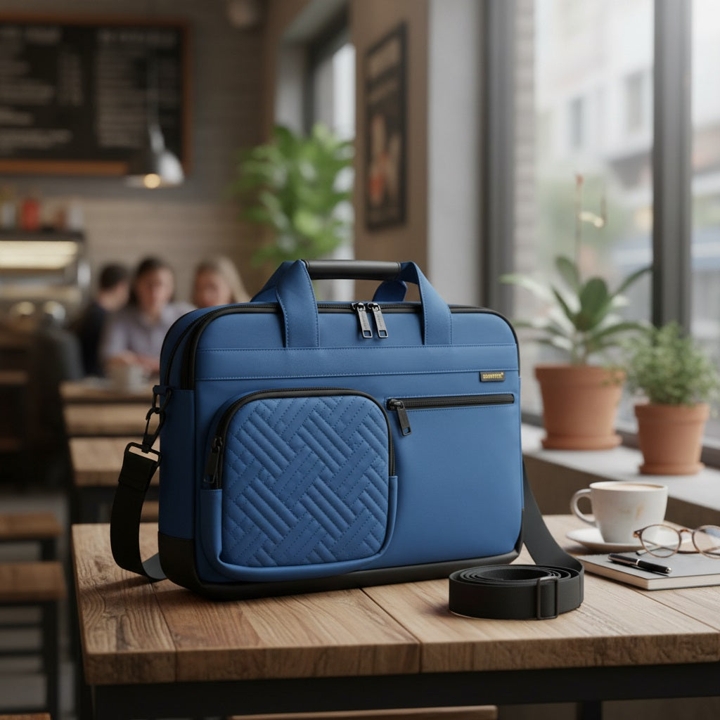 SUMFFIS 15.6-Inch Laptop Shoulder Bag Bl