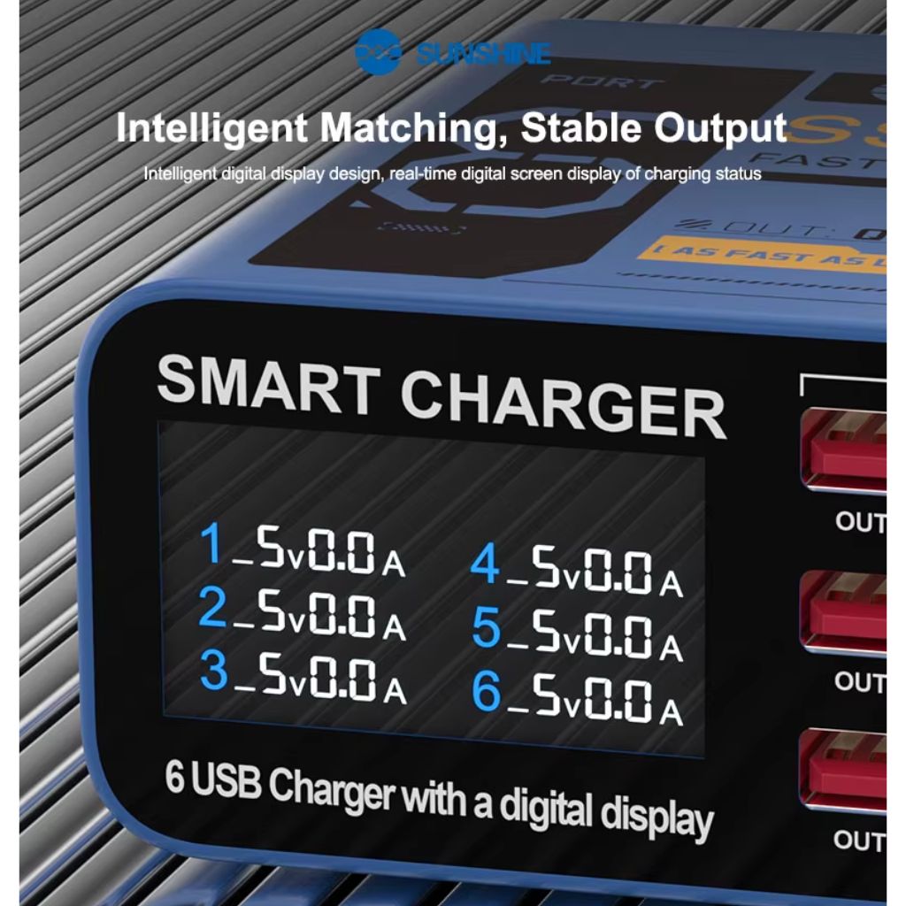 SUNSHINE SS-304Q 6-Port USB Smart Fast C