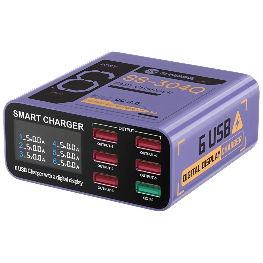 SUNSHINE SS-304Q 6-Port USB Smart Fast C