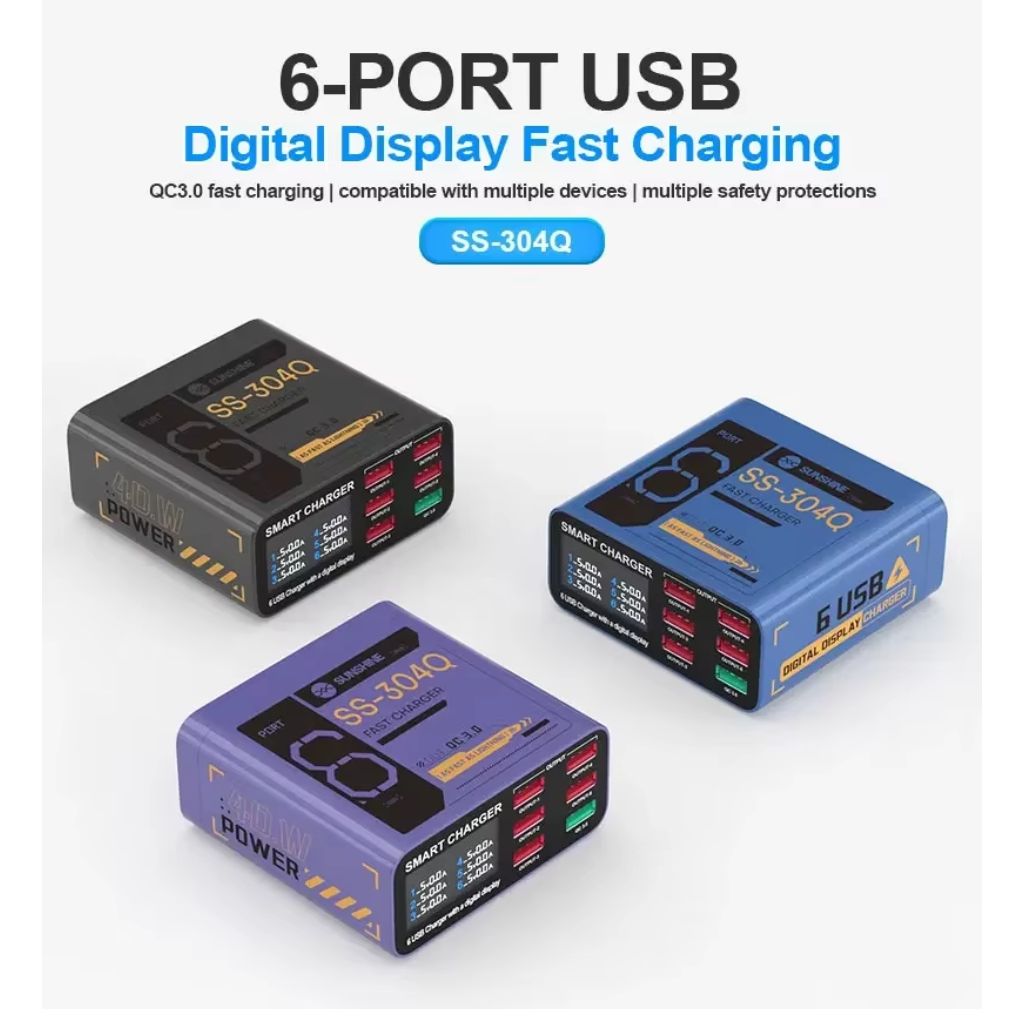 SUNSHINE SS-304Q 6-Port USB Smart Fast C