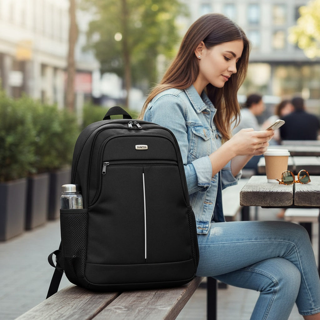 SUMFFIS 15.6-Inch Laptop Backpack Black