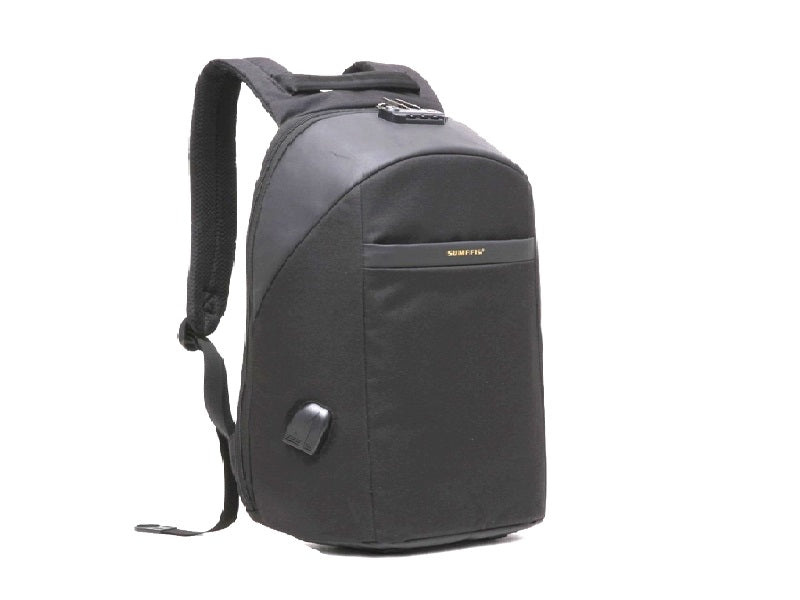 SUMFFIS Black Backpack Usb+Aux+Sec Lock