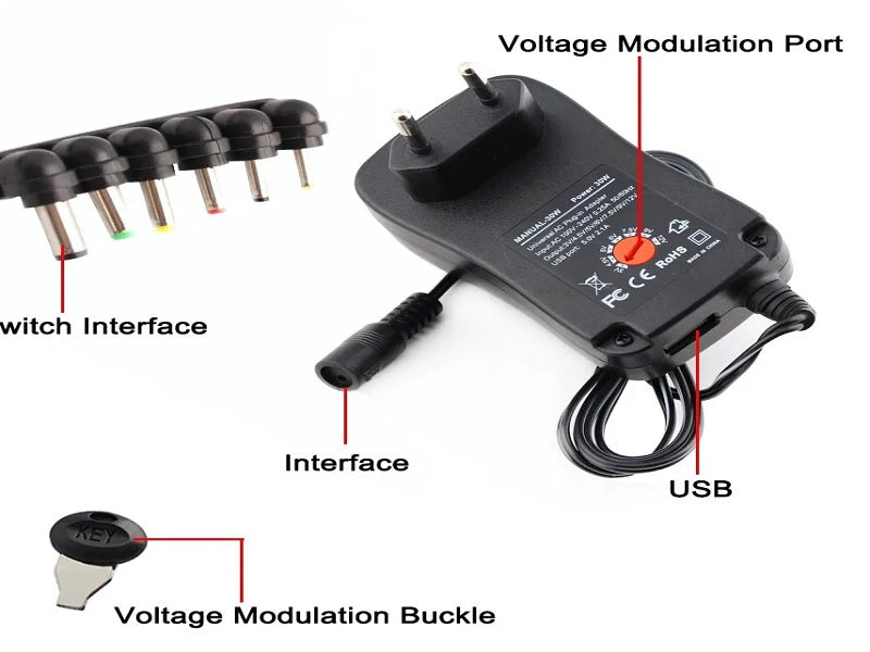 UNIVERSAL 3V To 12V 12Watts Charger