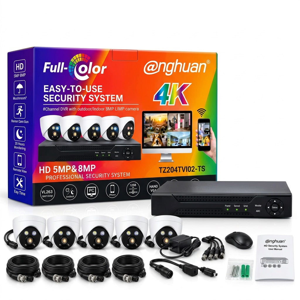 ANGHUAN 4CH 2MP AHD Full Colour CCTV