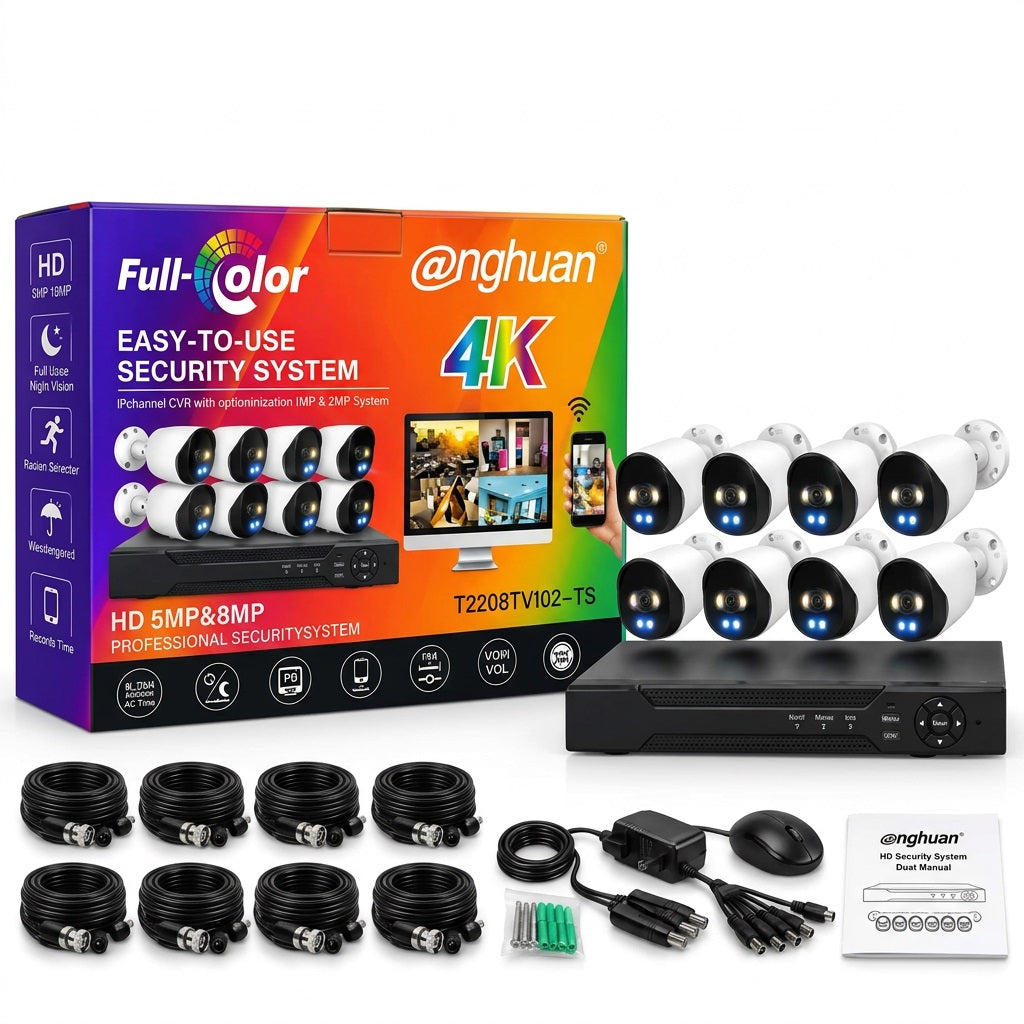ANGHUAN 8CH 2MP AHD Full Colour CCTV